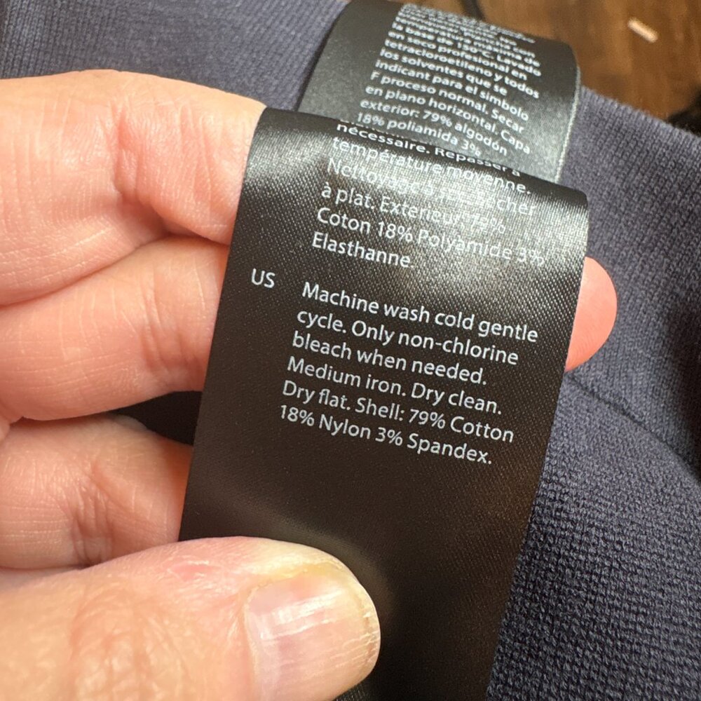 COS Navy split back cropped knit pull on pants - image 5